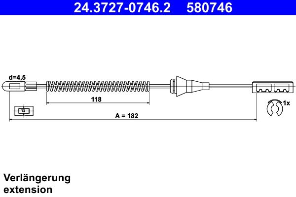 Trosas, stovėjimo stabdys ATE 24.3727-0746.2