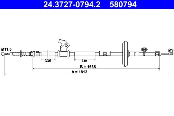 Trosas, stovėjimo stabdys ATE 24.3727-0794.2