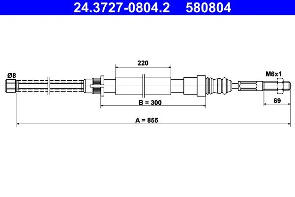 Trosas, stovėjimo stabdys ATE 24.3727-0804.2