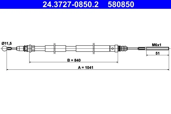 Trosas, stovėjimo stabdys ATE 24.3727-0850.2