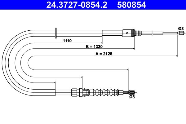 Trosas, stovėjimo stabdys ATE 24.3727-0854.2