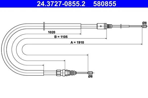 Trosas, stovėjimo stabdys ATE 24.3727-0855.2