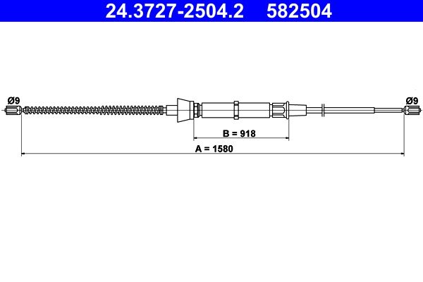 Trosas, stovėjimo stabdys ATE 24.3727-2504.2