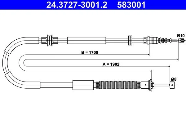 Trosas, stovėjimo stabdys ATE 24.3727-3001.2