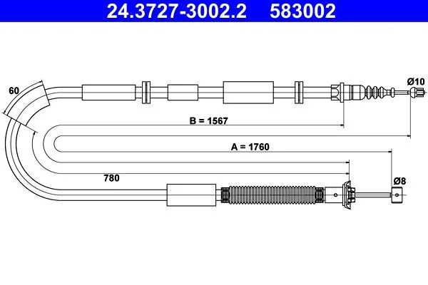 Trosas, stovėjimo stabdys ATE 24.3727-3002.2