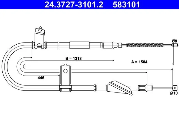 Trosas, stovėjimo stabdys ATE 24.3727-3101.2