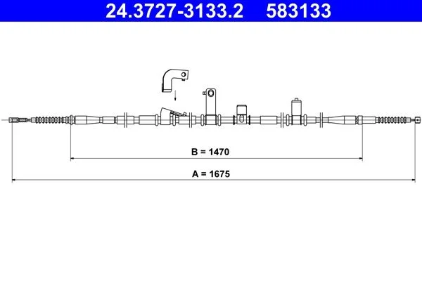 Trosas, stovėjimo stabdys ATE 24.3727-3133.2