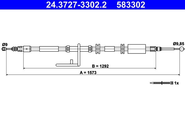 Cable Pull, parking brake ATE 24.3727-3302.2