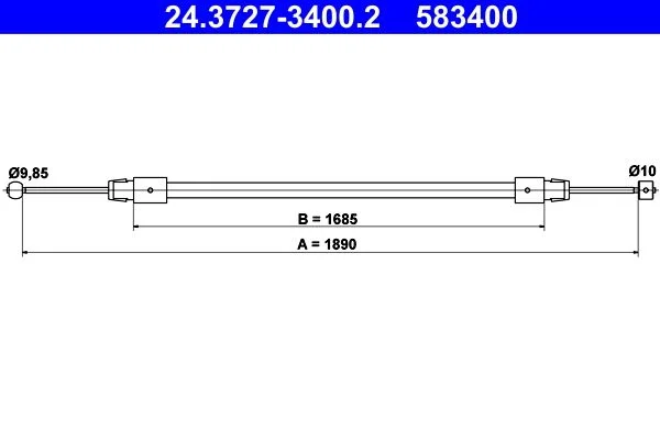 Trosas, stovėjimo stabdys ATE 24.3727-3400.2