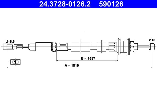 Cable Pull, clutch control ATE 24.3728-0126.2