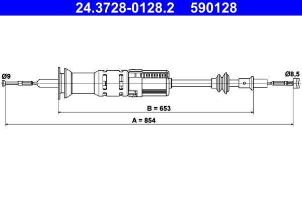 Тросовий привод, привод зчеплення ATE 24.3728-0128.2