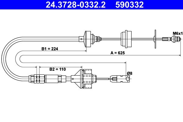 Тросовий привод, привод зчеплення ATE 24.3728-0332.2