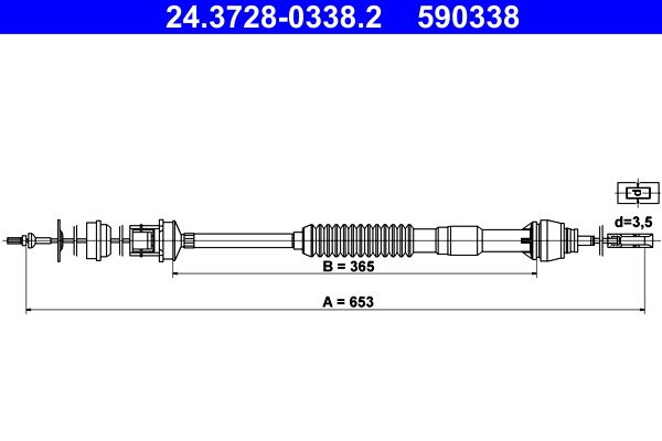 Тросовий привод, привод зчеплення ATE 24.3728-0338.2