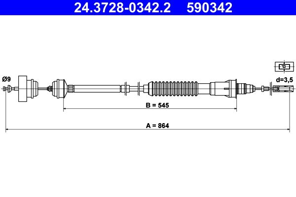 Тросовий привод, привод зчеплення ATE 24.3728-0342.2