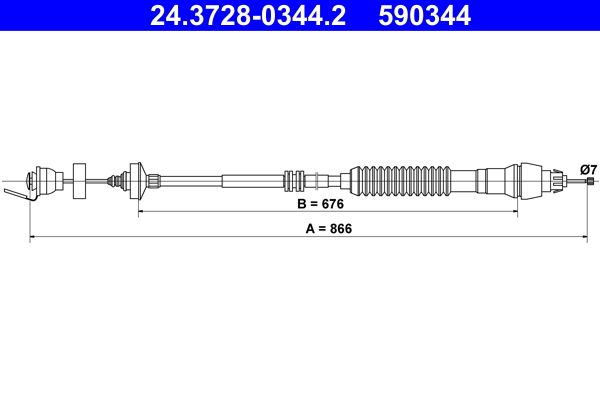 Тросовий привод, привод зчеплення ATE 24.3728-0344.2