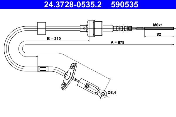 Cable Pull, clutch control ATE 24.3728-0535.2