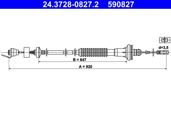 Kabeldragning, kopplingskontroll ATE 24.3728-0827.2