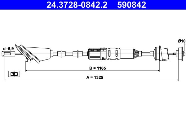 Cable Pull, clutch control ATE 24.3728-0842.2