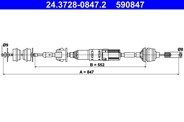 Тросовий привод, привод зчеплення ATE 24.3728-0847.2