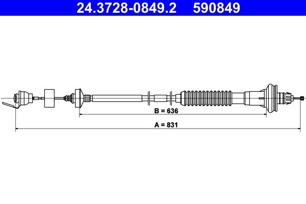 Тросовий привод, привод зчеплення ATE 24.3728-0849.2