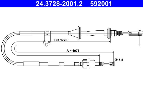 Тросовий привод, привод зчеплення ATE 24.3728-2001.2