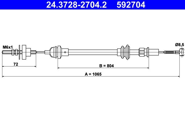 Тросовий привод, привод зчеплення ATE 24.3728-2704.2