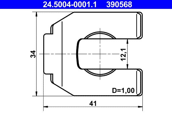 Holding Bracket, brake hose ATE 24.5004-0001.1