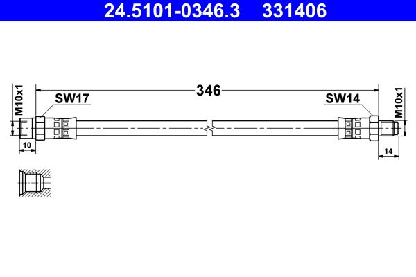 Гальмівний шланг ATE 24.5101-0346.3