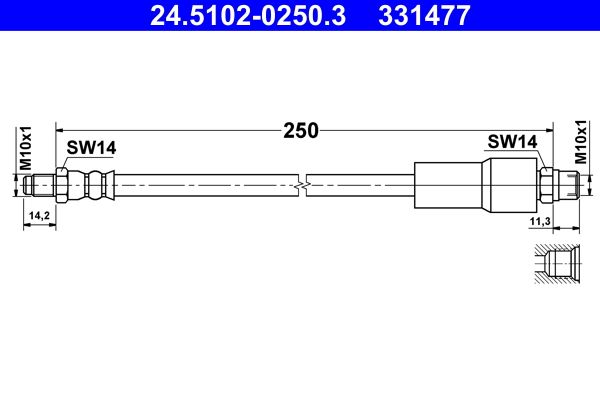 Гальмівний шланг ATE 24.5102-0250.3
