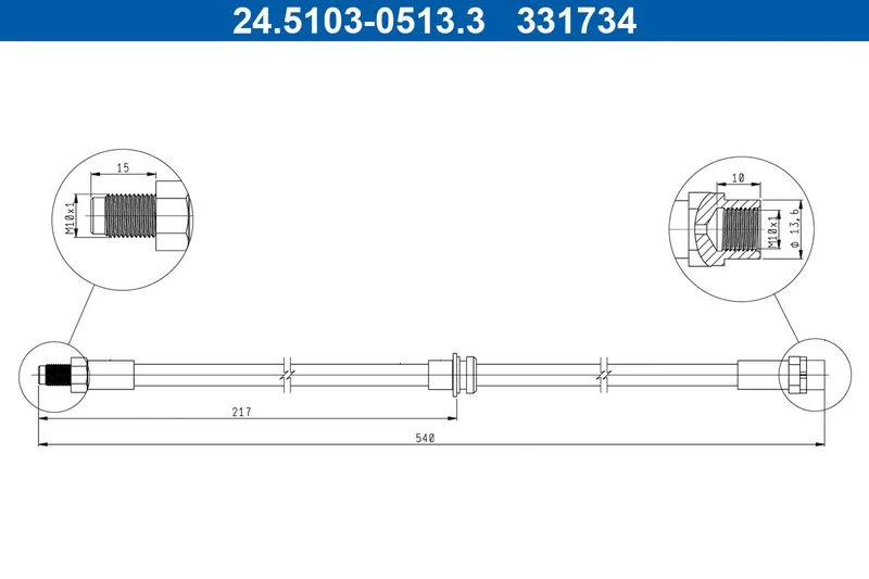 Stabdžių žarnelė ATE 24.5103-0513.3