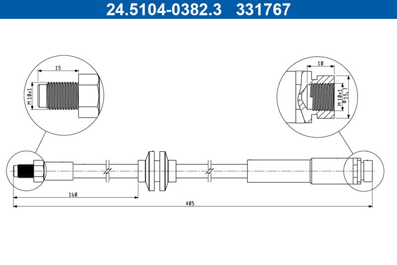 Brake Hose ATE 24.5104-0382.3