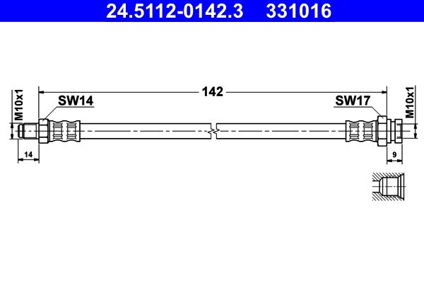 Brake Hose ATE 24.5112-0142.3