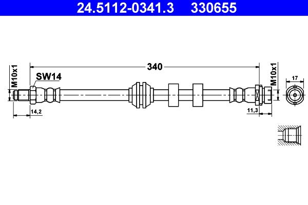 Brake Hose ATE 24.5112-0341.3