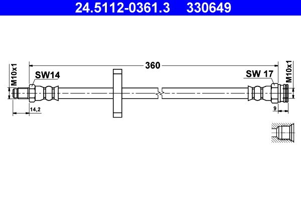 Brake Hose ATE 24.5112-0361.3