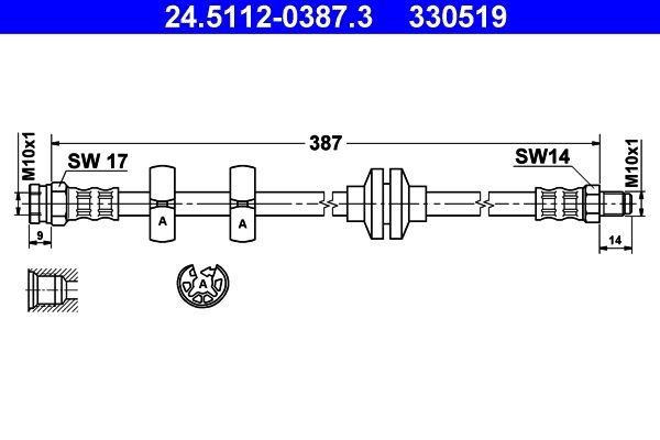 Brake Hose ATE 24.5112-0387.3