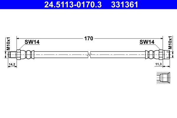 Гальмівний шланг ATE 24.5113-0170.3