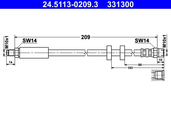 Brake Hose ATE 24.5113-0209.3