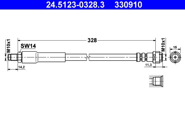 Brake Hose ATE 24.5123-0328.3