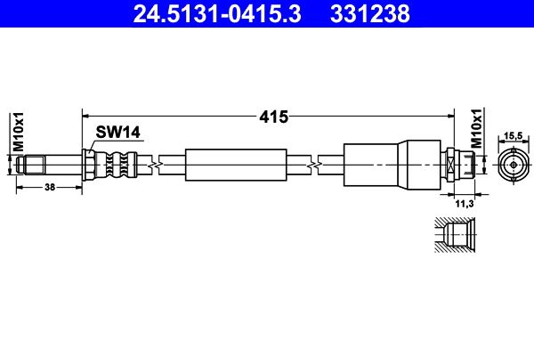 Brake Hose ATE 24.5131-0415.3