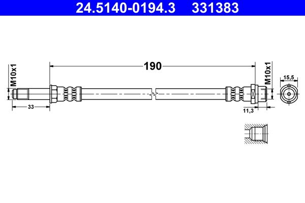 Brake Hose ATE 24.5140-0194.3