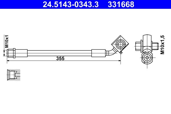 Stabdžių žarnelė ATE 24.5143-0343.3