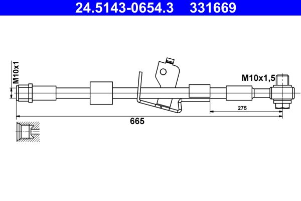 Brake Hose ATE 24.5143-0654.3