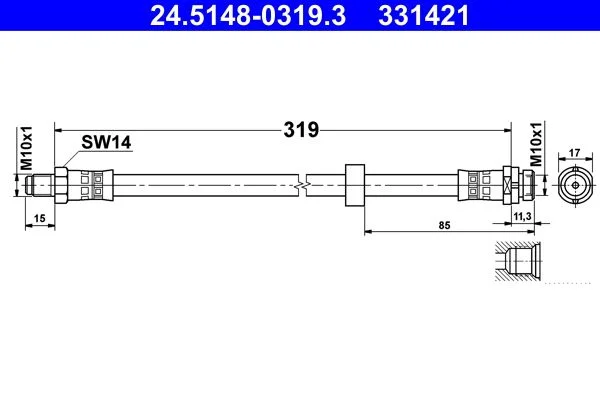 Stabdžių žarnelė ATE 24.5148-0319.3