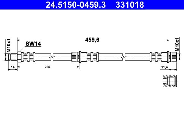 Гальмівний шланг ATE 24.5150-0459.3