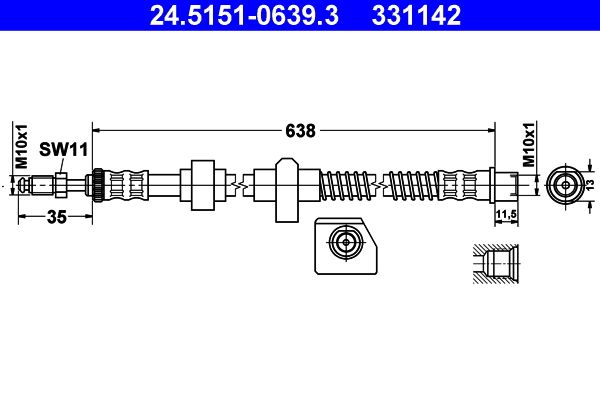 Brake Hose ATE 24.5151-0639.3