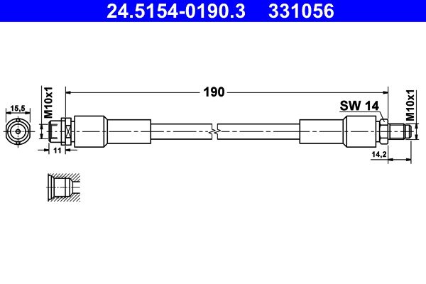 Brake Hose ATE 24.5154-0190.3