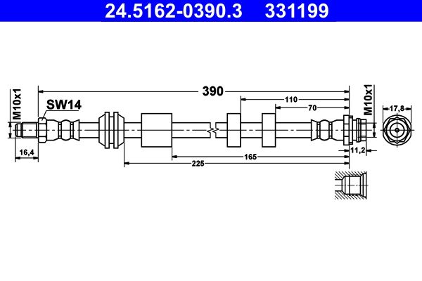 Brake Hose ATE 24.5162-0390.3