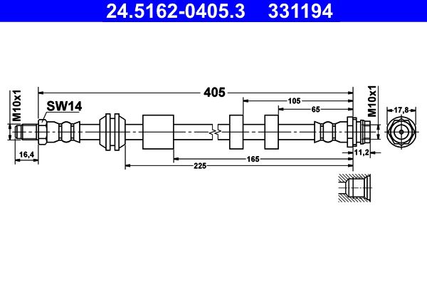 Brake Hose ATE 24.5162-0405.3