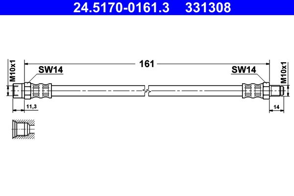 Brake Hose ATE 24.5170-0161.3