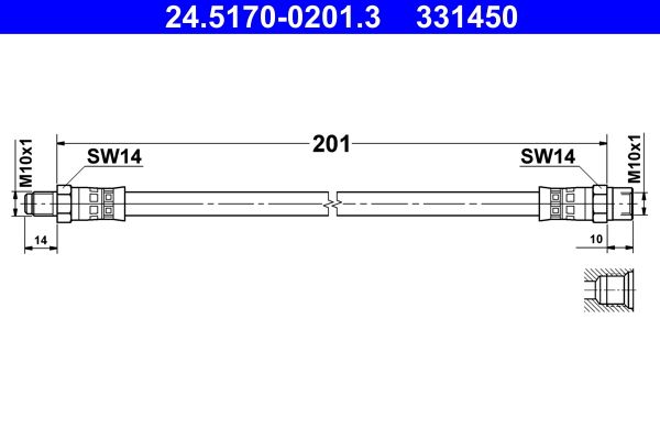 Stabdžių žarnelė ATE 24.5170-0201.3
